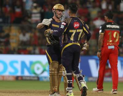 Opener Chris Lynn anchored his innings to perfection as Kolkata Knight Riders were back to winning ways with a comfortable six-wicket win against Royal Challengers Bangalore in an IPL encounter on Sunday. Chasing a sub-par target of 176, KKR reached the target in 19.1 overs with Lynn scoring an unbeaten 62 off 52 balls with seven fours and a six.