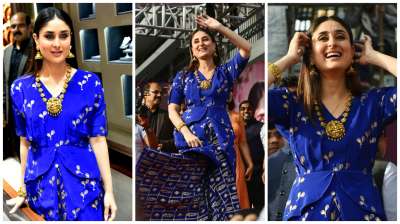 Kareena Kapoor Khan is loving blue in this summer season. After wearing royal blue pantsuit for Veere Di Wedding trailer launch, the actress has again shown her love for the colour.