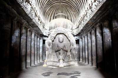 Ellora caves: The beautiful cculptures from the magnificent rock-cut caves of Ellora celebrate the three faiths of Hinduism, Buddhism and Jainism.&amp;nbsp;