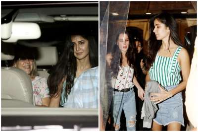 Katrina Kaif was spotted with her mother Suzanne Turquotte and sister Isabelle Kaif at a restaurant in Mumbai.