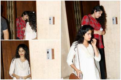 Veteran actress Sridevi&amp;rsquo;s daughter Janhvi Kapoor was spotted with her half-sister Anshula Kapoor while leaving ace designer Manish Malhotra&amp;rsquo;s house.