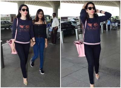 Veteran actress Karisma Kapoor was spotted with&amp;nbsp; daughter Samiera Kapoor at the Mumbai airport today.