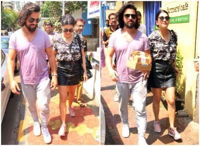 Actress Shruti Haasan was spotted with her boyfried Michael Corsale in Mumbai city today.