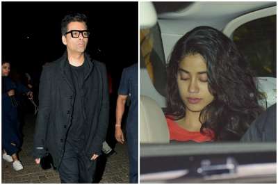 Filmmaker Karan Johar and actress Janhvi Kapoor were spotted outside actor Anil Kapoor&amp;rsquo;s residence.