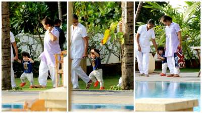 The most-adorable star kid of the nation is here to fade away your mid-week blues. The munchkin Taimur Ali Khan was recently spotted walking by the pool and his expressions stole our hearts completely.