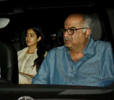 Producer Boney Kapoor and his daughter Janhvi Kapoor attended the special screening of Majid Majidi&amp;rsquo;s Beyond the Clouds featuring actors Ishaan Khatter and Malavika Mohanan.