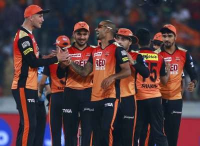 Table toppers Sunrisers Hyderabad produced yet another spirited bowling effort after skipper Kane Williamson's crucial half-century to beat Royal Challengers Bangalore by five runs and virtually assure themselves a place in the play-offs of the Indian Premier League at the Rajiv Gandhi International stadium in Hyderabad.