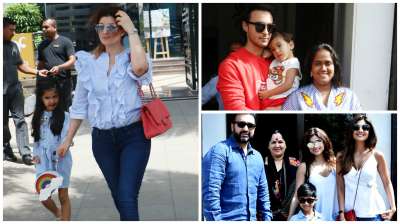 Sunday has to be a fun day. Hence, our doting mommies of Bollywood made the day enjoyable for their kids by taking them out for Sunday lunch.