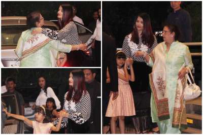 Actress Aishwarya Rai Bachchan went on a dinner date with her daughter Aaradhya Bachchan and mother Vrinda Rai.