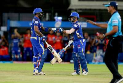 Chasing a stiff target of 175 to win, opener Suryakumar Yadav (57) and all-rounder Krunal Pandya (31*) played crucial knocks to power Mumbai Indians to an easy six-wicket win against Kings XI Punjab in match 34 of IPL 2018 in Indore.