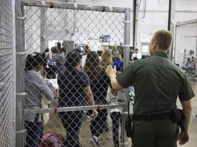 An audio recording that appears to capture the heartbreaking voices of small Spanish-speaking children crying out for their parents at a US immigration facility took center stage on Monday in the growing uproar over the Trump administration&amp;rsquo;s policy of separating immigrant children from their parents. In this photo provided by US Customs and Border Protection, a US Border Patrol agent watches as people who&amp;rsquo;ve been taken into custody related to cases of illegal entry into the United States, stand in line at a facility in McAllen, Texas on Sunday.