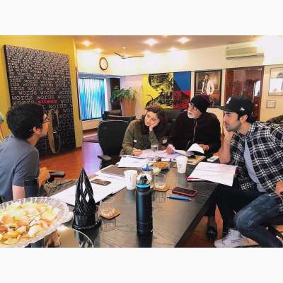 Alia Bhatt shared a sneak peek from Brahmastra shooting. Amitabh Bachchan, Ranbir Kapoor and Ayan Mukerji are seen in the picture while going through the script.