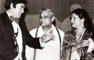 Veteran actors Sanjeev Kumar and Rakhee Gulzar with former Prime Minister Atal Bihari Vajpayee.&amp;nbsp;