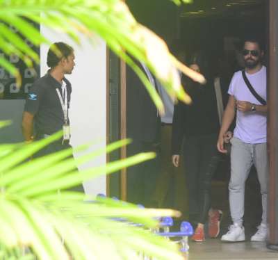 Actress Shruti Haasan and her boyfriend Michael Corsale were spotted leaving Mumbai airport on Tuesday.&amp;nbsp;