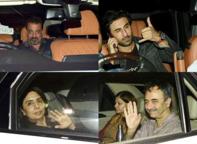 Two days prior to Ranbir Kapoor&amp;nbsp;starrer Sanju release, all the Bollywood biggies arrived for the special screening of the film at Yashraj Studio in Mumbai. From director Rajkumar Hirani to Ranbir's mother Neetu Kapoor, all were present to celebrate the life of Sanjay Dutt. The movie will hit the theatres on June 29.