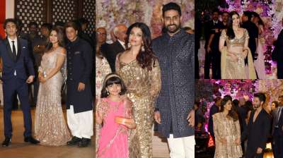 Akash Ambani and Shloka Mehta's engagement took place at Mukesh Ambani's residence Antilia and it was a starry bash. Who's who of Bollywood attended the party in their stylish best.