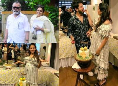 Bollywood celebs like Pankaj Kapur with wife Supriya Pathak, Janhvi Kapoor, Ishaan Khatter attended the baby shower of Mira Rajput, who is pregnant with her second child.