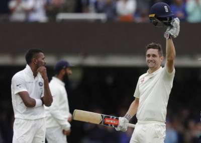 All-rounder Chris Woakes struck his first Test century to guide England to 357/6 and a commanding 250-run lead over top-ranked India at stumps on Day 3 of the second Test at Lord's on Saturday.