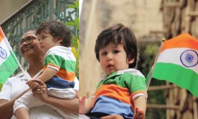 Kareena Kapoor Khan and Saif Ali Khan's son Taimur was clicked celebrating Independence Day. He was seen donning tri-colour t-shirt and holding national flag.&amp;nbsp;