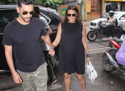 Neha Dhupia, who turned 38 today, decided to celebrate her birthday with husband Angad Bedi with a romantic lunch in the city.