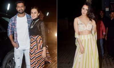 Rajkummar Rao and Shraddha Kapoor's horror-comedy Stree is all set to release this Friday. On the special screening of the film, many Bollywood actors including Vicky Kaushal, Yami Gautam, Taapsee Pannu arrived to watch the movie.
