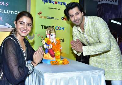 Bollywood actors Anushka Sharma and Varun Dhawan launched 'Green Ganesha' idols on occasion of Ganesh Chaturthi 2018 on Tuesday.&amp;nbsp;