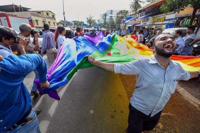 They hugged, they cried tears of joy and they danced their hearts out as rainbow flags swirled the skies with the LGBTQ community breaking into impromptu jubilations on roads, in hotels and everywhere else after the Supreme Court Thursday decriminalised consensual gay sex.