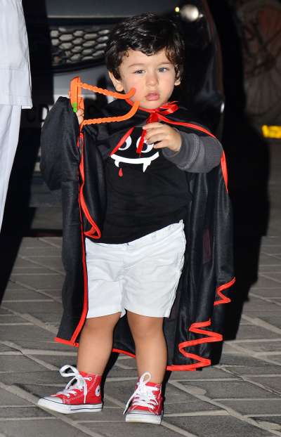 Taimur Ali Khan has set the Halloween right in his spooky attire as he attended the celebration at Salman Khan's nephew Ahil Sharma's residence.