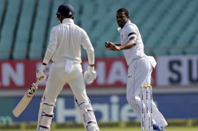 Gabriel trapped KL Rahul in front with a sharp incoming delivery to give the West Indies an early breakthrough.
