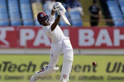 The West Indies, resuming their first innings at 94 for six, lasted only an hour and 10 minutes, mainly due to efforts of Roston Chase (53).