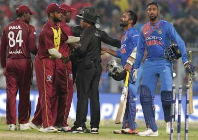 India ended a four-match winless run against the West Indies with a five-wicket victory that came on the back of debutant Krunal Pandya's flourish and Dinesh Karthik's poise on Sunday.