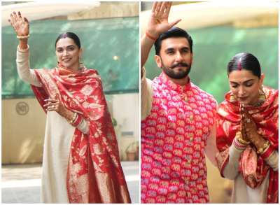 Soon after leaving from the airport, Deepika Padukone reached Ranveer Singh residence in Mumbai for the griha pravesh ceremony, a ceremony to welcome the bahu.&amp;nbsp;