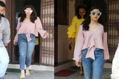 Alia Bhatt, who is gearing up for the release of her film Brahmastra opposite Ranbir Kapoor was snapped at a dubbing studio in Mumbai.&amp;nbsp;