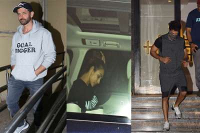 Hrithik Roshan along with his ex-wife Sussanne Khan kids, Malaika Arora and Shahid Kapoor were seen on an outing today.