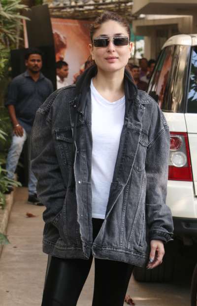 Though blue is the classic choice when it comes to a denim jacket. But we'd ask you to ditch blue for once, and opt for faded black denim just like Kareena Kapoor Khan for a chic&amp;nbsp;look!