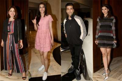 Yami Gautam, Kriti Sanon, Karan Johar, Diana Penty and others looked all stylish as they attended Manish Malhotra's&amp;nbsp;house party yesterday.