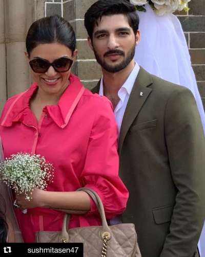 Sushmita Sen's boyfriend Rohman Shawl accompanied his girlfriend to a friend's wedding. The couple shared the pictures on their respective Instagrams.&amp;nbsp;