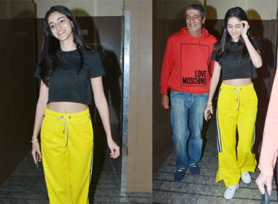 Ananya Panday, Chunky Pandey,&amp;nbsp;and Bhavna Pandey were all smiles as they headed for a family day out.&amp;nbsp;
