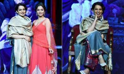 Kangana Ranaut and Ankita Lokhande were in Delhi to launch the new song Bharat from their upcoming film Manikarnika: The Queen of Jhansi.&amp;nbsp;