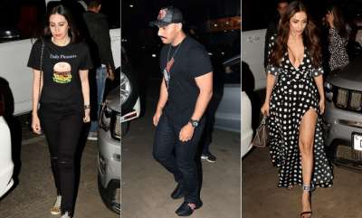Arjun Kapoor and Malaika Arora were spotted on a dinner outing with close friends Karisma Kapoor and Amrita Arora