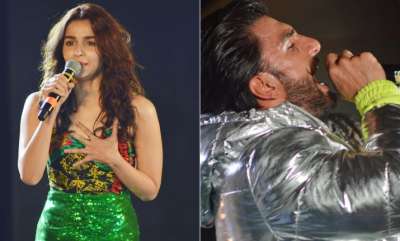 Alia Bhatt and Ranveer Singh wore some dazzling outfits at the grand music launch of Gully Boy