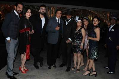 Many Bollywood celebs were spotted at Prateik Babbar and Sanya Sagar's wedding reception.