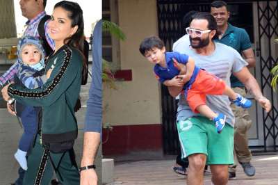Saif Ali Khan, who essayed the role of inspector Sartaj Sigh in the first season of web series Sacred Games, has started shooting for the second season. After the shooting, the actor was snapped on a playdate with son Taimur while Sunny Leone was captured with her twin babies.
&amp;nbsp;