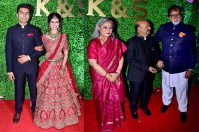 The veteran couple Amitabh Bachchan and Jaya Bachchan looked stunning in traditional&amp;nbsp;wear at lyricist Sameer Anjaan's daughter Suchita Pandey's wedding.