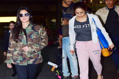 Katrina Kaif and Sara Ali Khan stepped out in a simple yet classy look at the Mumbai airport today.