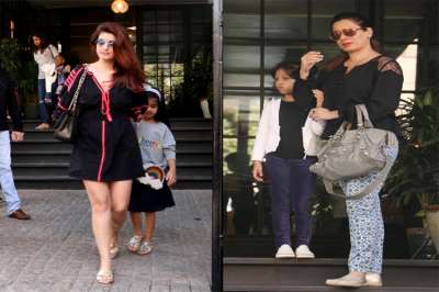 &amp;nbsp;
Twinkle Khanna with daughter Nitara and Neelam Kothari with her daughter Ahana were snapped enjoying a Sunday outing.&amp;nbsp;