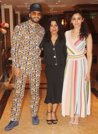 Ranveer Singh, Alia Bhatt and director Zoya Akhtar looked like perfection as they promoted their upcoming Bollywood film Gully Boy.