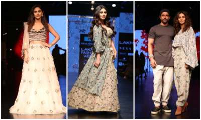 It is the third day of Lakme Fashion Week Summer/Resort 2019 and a bevy of celebrities walked the ramp for their favourite designers.
&amp;nbsp;