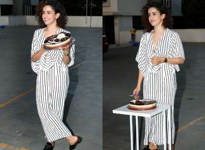 Sanya Malhotra who turned 27 today, celebrated her birthday with the media looking stunning