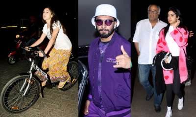 Simmba stars Sara Ali Khan and Ranveer Singh were spotted in Mumbai. Daughter-father duo Boney and Khushi Kapoor were also papped at the airport. Check out the pictures below.